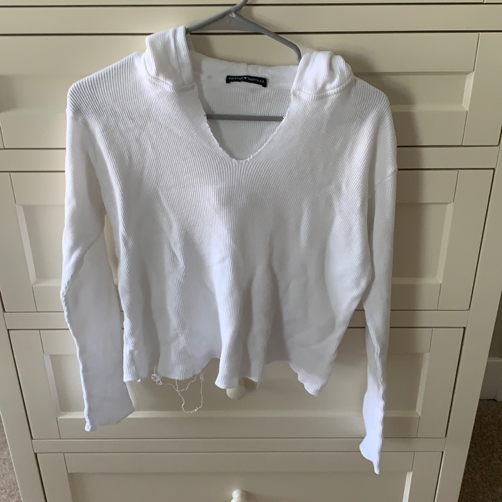 brandy Melville knit v-neck hoodie